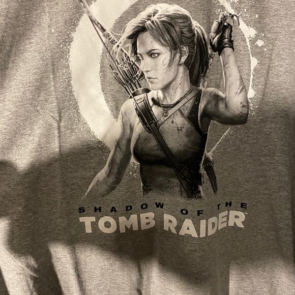 Loot Gaming Gray Tomb Raider Lara Croft Short Sleeve T-Shirt Men Sz 3X - Picture 3 of 7
